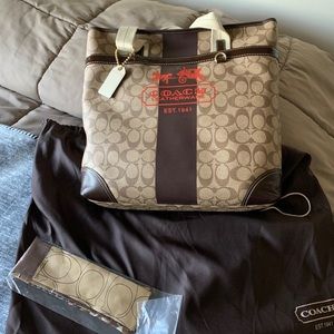 Coach “Heritage” Signature Logo Tote Bag